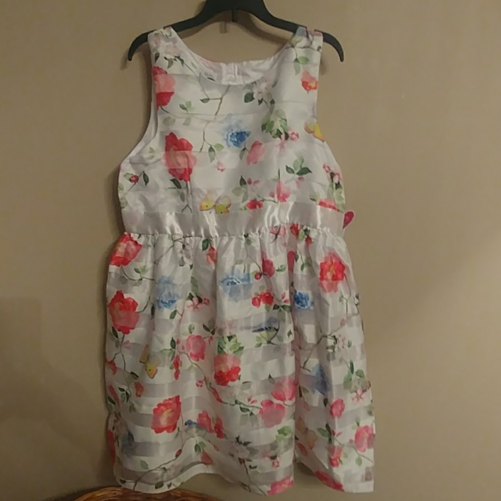 Girls Size 18 1/2 Spring Floral Dress
